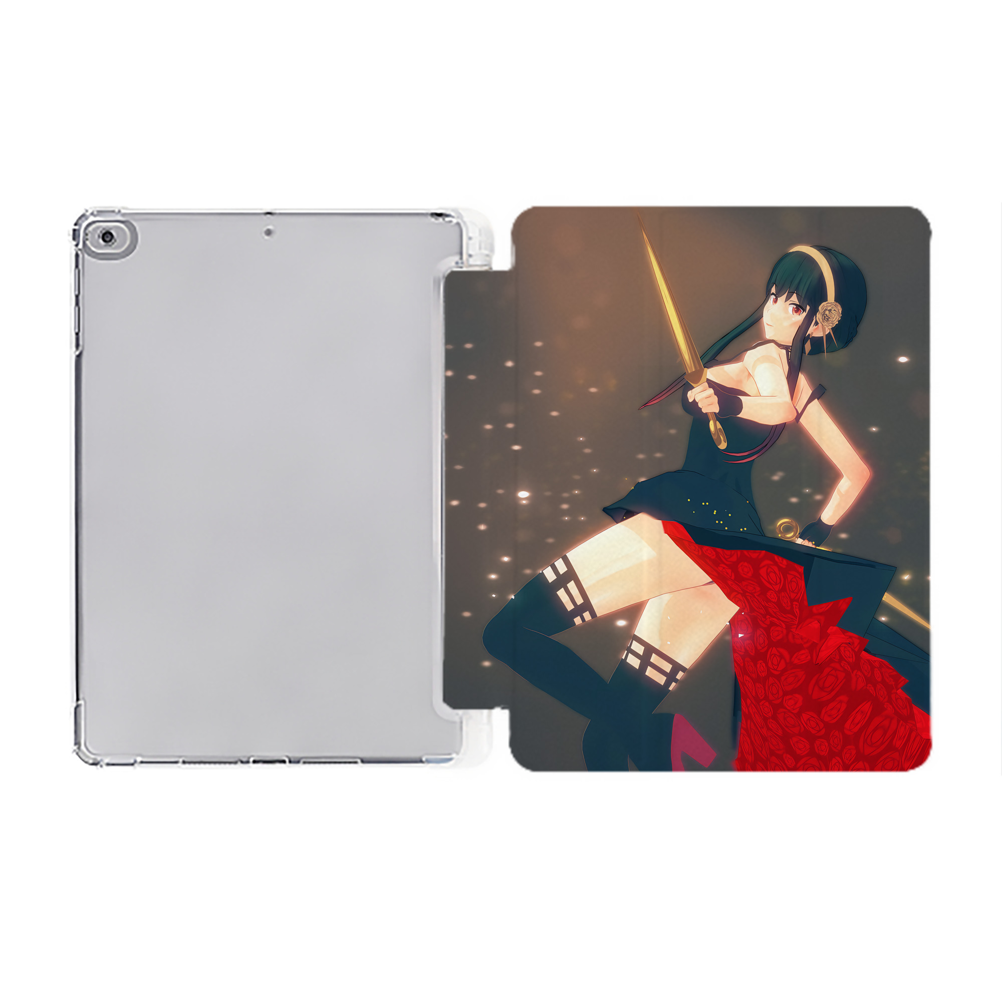 （画像用） SPY×FAMILY间谍家家酒 IPad ケース ペン収納付き 三つ折りスタンド PUレザー×シリコン 対応機種9.5/10.5/10.9インチ